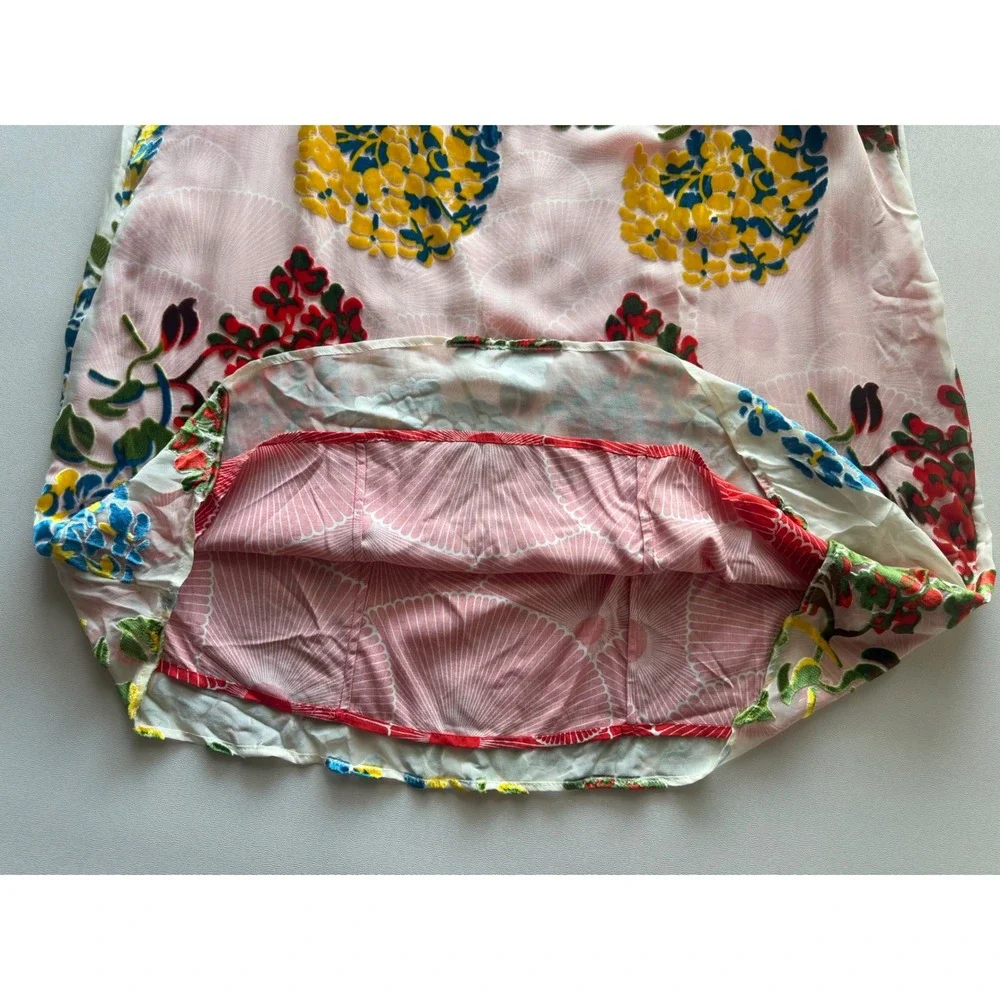 Maeve Anthropologie Pink Floral Burnout Velvet Silk Blend Shift Dress Size S NWT - Picture 4 of 13